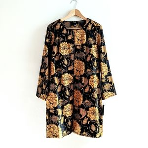 Alfani Collarless Floral Lightweight Mid Jacket XL